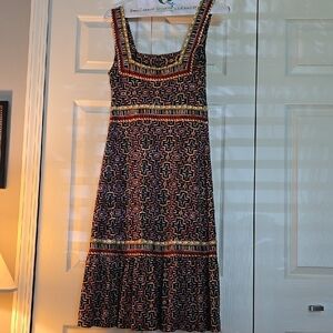 Geometric Patterned Dress - Black and Yellow